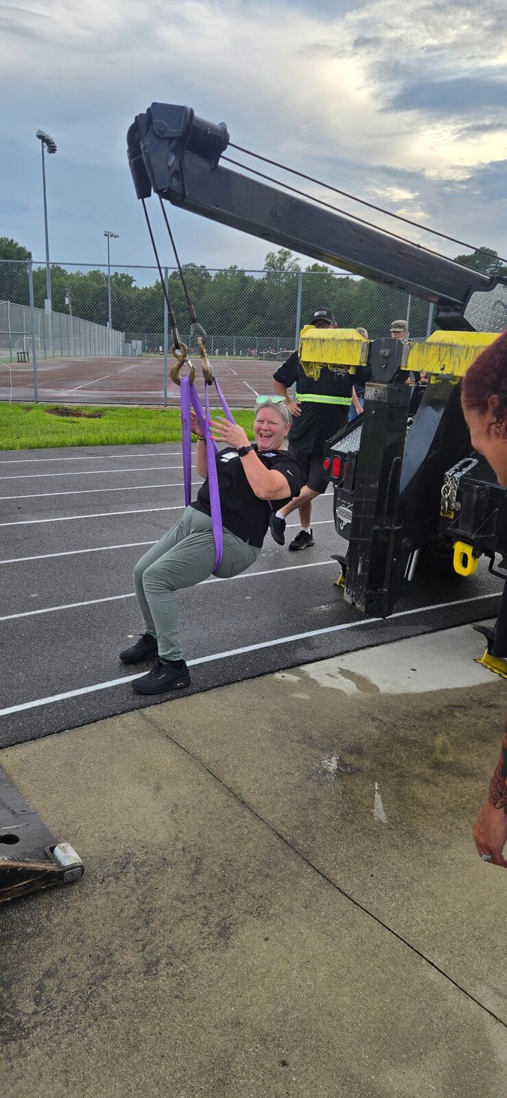 Community members enjoy the Touch-A-Truck experience