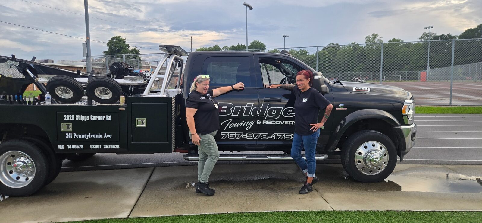 A fun moment with the Bridger Towing team
