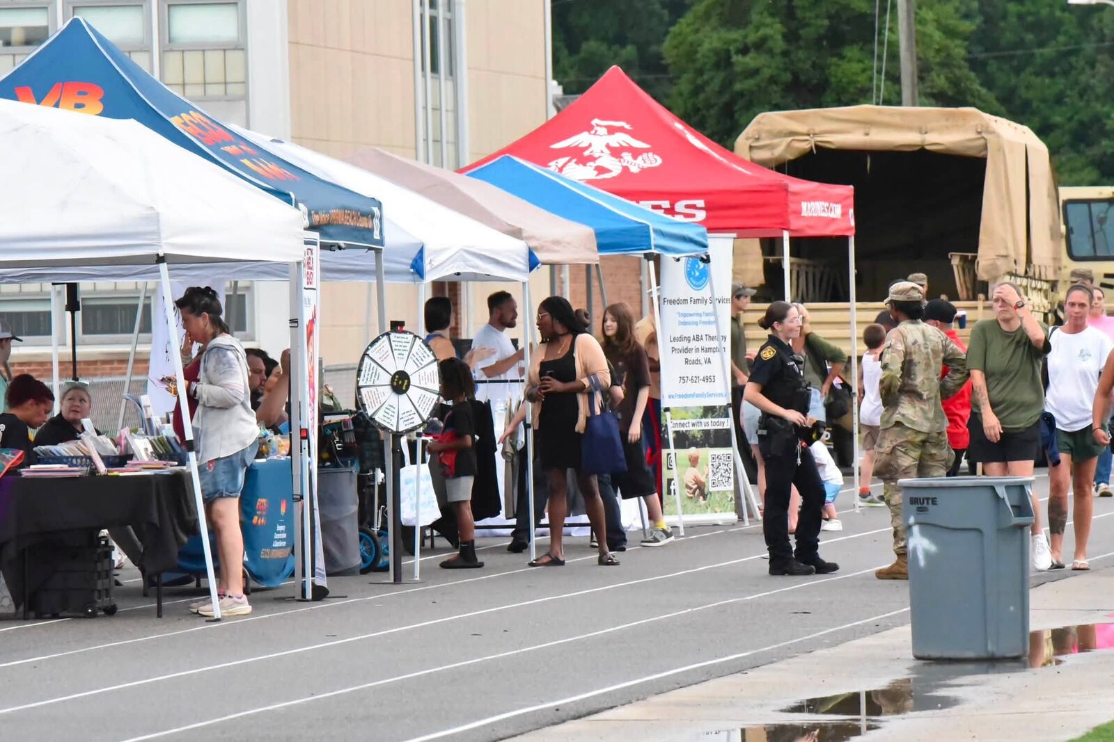 Vendors and community partners welcome families